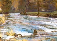 A River Scene with Trees