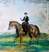 Lady Munnings Riding a Bay Hunter