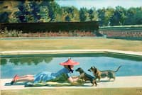 Mrs J. V. Rank at Druids' Lodge by the Swimming Pool