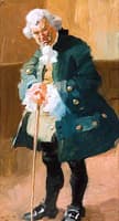 Old Gentleman in Period Costume with Walking Stick