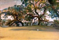 Porlock Studies, Trees by the Edge of a Field