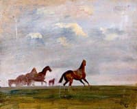 Racehorses in a Landscape