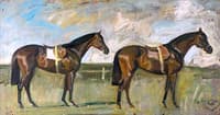 Studies of a Bay Racehorse in a Landscape