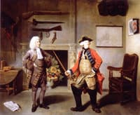 Samuel Foote as Major Sturgeon and Robert Bladdeley as Sir Jacob Jallop in 'The Mayor of Garret'