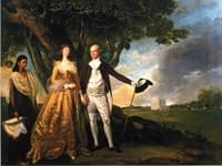 Warren Hastings and His Second Wife in Their Garden at Alipore