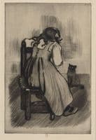 Little Girl with a Cat