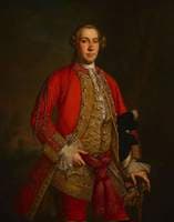 Portrait of an Unknown Man in a Brocaded Red Suit and a Brocade Waistcoat