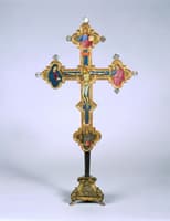 Portable Cross; obverse: Crucified Christ with Virgin, Saints John the Evangelist and Francis;