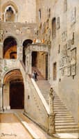 Staircase in the Inside Yard of Palazzo Vecchio in Florence