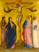The Crucifixion with St. John the Baptist, the Virgin, St. John the Evangelist, and a Carthusian (?)