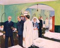 First World War: The Surgeon Rear-Admiral Visiting a Ward at the Royal Naval Hospital, Haslar