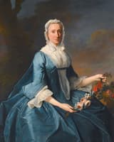 Portrait of Miss Finch holding a Garland of Flowers