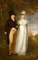William Blathwayt IV and His Wife, Frances Scott, out Walking