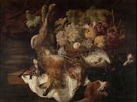 Still life with a dog and a cat