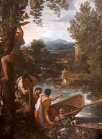 River Landscape with Fishermen and Sportsmen