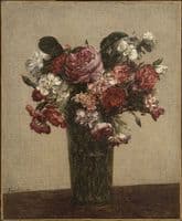 Still Life with Roses and Asters in a Glass