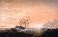 Ship at Anchor on a Lee Shore
