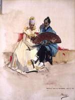 Edward Arthur Walton Artist, with his Fiancée Helen Law or Henderson as Hokusai and the Butterfly