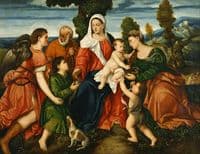 The Holy Family with Tobias and the Angel, Saint Dorothy, Giovannino, and the Miracle of the Corn