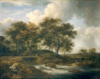 Torrent with Oak Trees