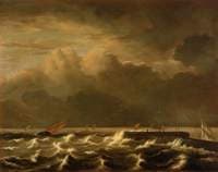 Rough Seas Breaking over a Jetty