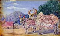 Decorated Oxen Drawing State Gun Carriages, Baroda