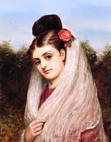 Young Woman in a White Matilla