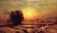 Sunset Landscape with Cows and Herder