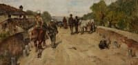 Soldiers in the Country Road