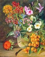 Group of Brazilian Forest Wild Flowers and Berries
