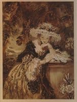 Portrait of a young lady with left elbow resting on plinth