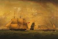 HMS 'Magicienne' off Table Top Mountain, South Africa