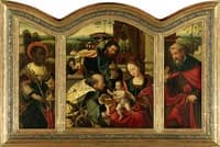 Triptych: The Magus Balthazar, The Adoration of the Magi, Saint Joseph