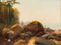 Boulders on the bank of the gulf