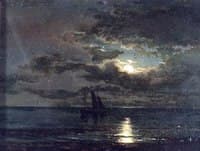 Sea. Moonlight night