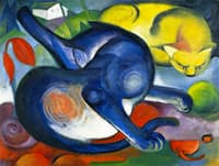 Two Cats, Blue and Yellow