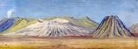 Smoke of Semeru Volcano and Bromo Volcano, East Java