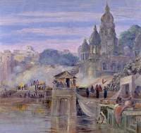 The Burning Ghats. Benares. India. October 1878