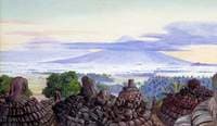 The Volcanoes of Merapi and Merbaboe, Java, from the Top of Boro Bodoer