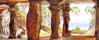 View from the Great Cave Temple of Elephanta with Fan Palms, Bombay