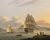 A Ship of the Line off Plymouth, Devon