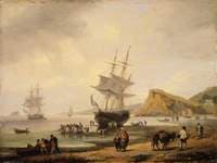 Fishing Scene, Teignmouth Beach and the Ness, Devon