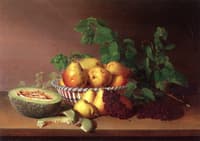Still Life with Pears, Grapes and Autumn Leaves