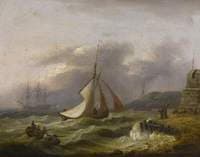 Seascape, Shipping off the Coast in Rough Seas