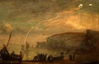 A Coastal Landscape with Fisherfolk on a Boat