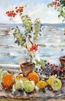 Geraniums and Fruit, Robin Hood's Bay, North Yorkshire