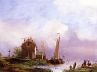 Dutch Scene with Barge
