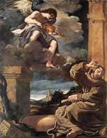 Saint Francis with an Angel Playing a Violin