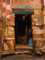 Arab Woman in a Doorway (oil sketch)