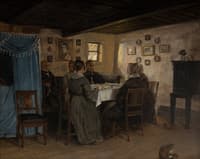 The Artist's Friends and Family Seated Round a Table. Vejby, North Zealand